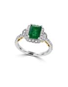 Effy Brasilica Diamonds, Emerald, 14k White Gold And 14k Yellow Gold Ring