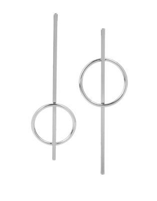 Bcbgeneration Neo Geo Silvertone Sleeve Earrings