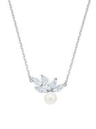 Swarovski Louison Faux Pearl & Crystal Leaf Pendant Necklace
