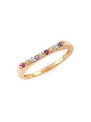 Lord & Taylor 14k Yellow Gold & Multi-stone Channel Cut Ring