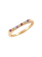 Lord & Taylor 14k Yellow Gold & Multi-stone Channel Cut Ring