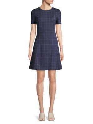 Lord & Taylor Plaid A-line Dress