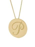 Lord & Taylor 14k Yellow Gold Initial Pendant Necklace