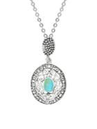 Lord & Taylor Sterling Silver & Turquoise Pendant Necklace