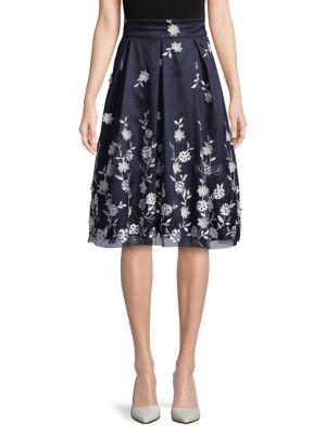 Eliza J Floral Illusion Midi Skirt