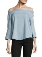Calvin Klein Jeans Chambray Off-the-shoulder Top