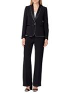 Tahari Arthur S. Levine Faux-pearl Trimmed Pant Suit