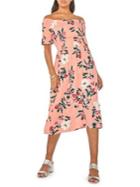 Dorothy Perkins Floral Off-the-shoulder Midi Dress