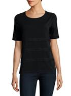 Lord & Taylor Plus Textured Stripe Short-sleeve Tee