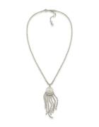 Carolee Glass Pearl And Rhinestone Fringed Pendant Necklace