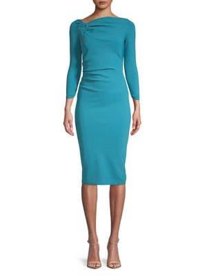 Chiara Boni La Petite Robe Gathered Boatneck Bodycon Dress