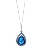 Effy Ocean Bleu Multi-stone Semi-precious, Diamond And 14k White Gold Pendant Necklace