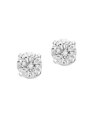 Effy Diamond And 14k White Gold Round Stud Earrings, 0.74 Tcw