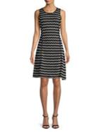 Karl Lagerfeld Paris Chevron Fit-&-flare Dress