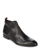 Hugo Boss Dress Point Toe Leather Ankle Boots
