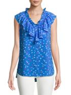 Imnyc Isaac Mizrahi Sleeveless Ruffled Crepe Blouse