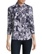 Foxcroft Floral-print Cotton Shirt