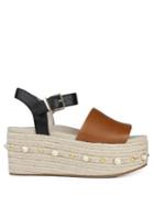 Kenneth Cole New York Indra Studs Leather Wedge Espadrilles