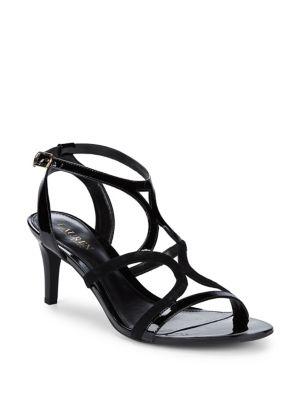 Lauren Ralph Lauren Strappy Patent Leather Ankle Strap Sandals