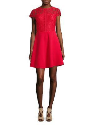 Dorothy Perkins Cap-sleeve Lace Skater Dress