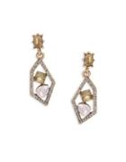 Design Lab Lord & Taylor Crystal And Silver Drop Earrings