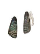 Lord Taylor Santa Fe Crystal And Abalone Clip-on Earrings