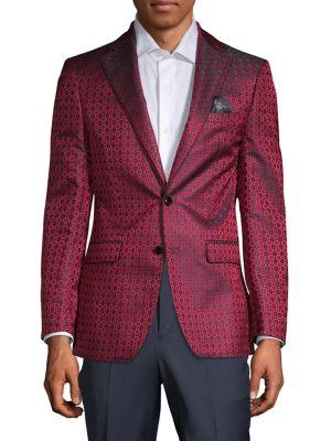 Tallia Orange Medallion-print Suit Jacket