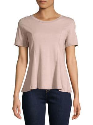Lord & Taylor Pleat Waist Cotton Tee