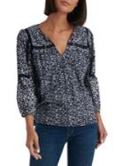 Lucky Brand Floral Peasant Blouse