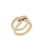 Michael Kors ??rilliance Crystal And Stainless Steel Iconic Links And Pave Ring