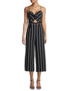 Astr The Label Dylan Striped Cotton Jumpsuit