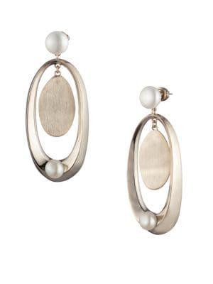 Carolee Goldplated & 8-10mm Freshwater Pearls Orbital Drop Earrings