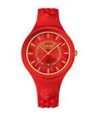Versus Versace Fire Island Stainless Steel Silicone Strap Watch, Soq100016