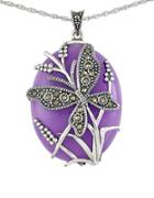 Lord & Taylor Lavender Quartz And Sterling Silver Pendant Necklace
