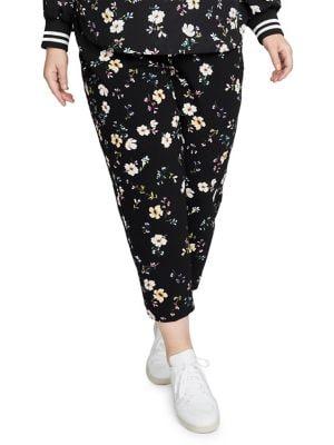 Rachel Rachel Roy Plus Cropped Floral-print Joggers