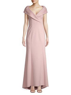 Eliza J High-low Portrait Collar Gown