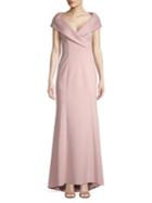 Eliza J High-low Portrait Collar Gown