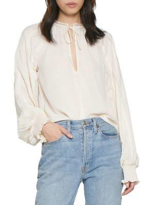 Walter Baker Brooks Flounce-sleeve Top