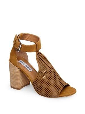 Steve Madden Sawyer Nubuck Block Heel Sandals
