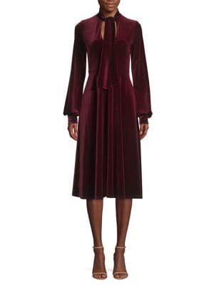 Black Halo Ruby Velvet A-line Dress