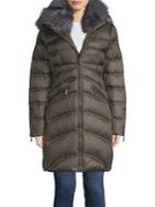 Dawn Levy Cloe Fox-fur Trim Quilted Walker Coat