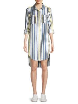 Jones New York Striped High-low Shirtdress