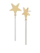 Bcbgeneration Starry Night Two-tone Star Linear Drop Earrings