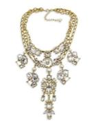 Belle By Badgley Mischka Crystal And Faux Pearl Statement Necklace
