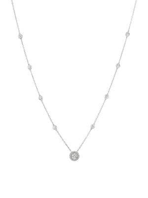 Morris & David 14k White Gold & 1.25 Tcw Diamond Pendant Necklace