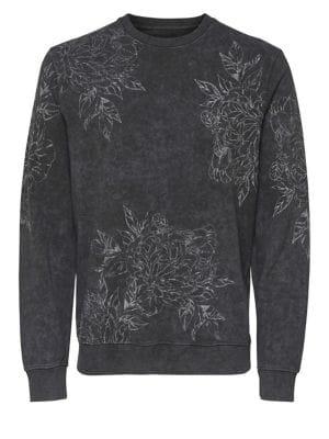 Only And Sons Floral-print Cotton Sweater