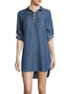 Tommy Bahama Lace-up High-low Chambray Boyfriend Shirtdress