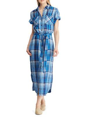 Lauren Ralph Lauren Plaid Belted Shirt Dress