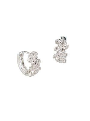Cz By Kenneth Jay Lane Cubic Zirconia Huggie Earrings