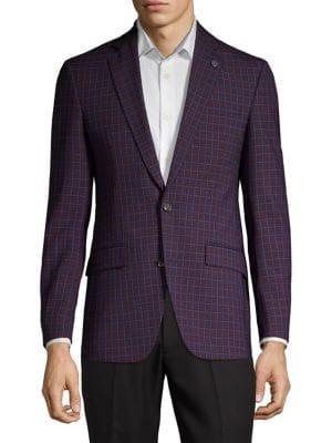 Ted Baker Plaid Wool Sportcoat
